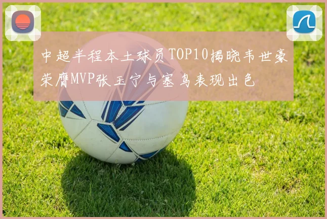 中超半程本土球员TOP10揭晓韦世豪荣膺MVP张玉宁与塞鸟表现出色